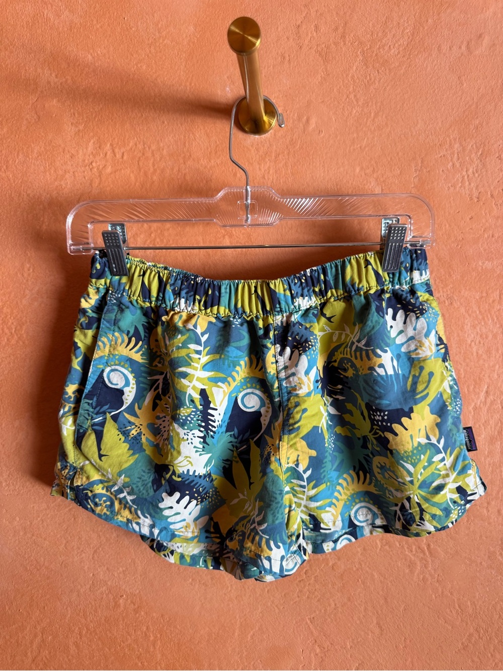 Patagonia Baggies Shorts Women Medium Tropical Print Lined Hiking Active